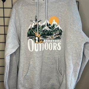 Barstool Sports Outdoors Wilderness Premium Hoodie Grey Large